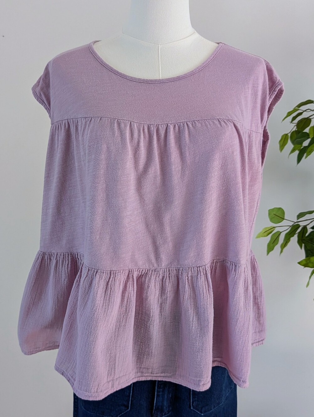 Anthropologie Cotton Tiered Top Shirt - S
